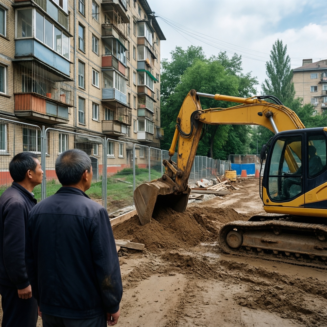 Строительство во дворе дома на Чуйкова: жители тревожатся за безопасность